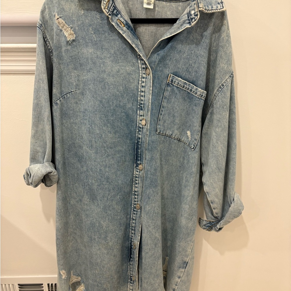 Casual Denim Shirt Dress